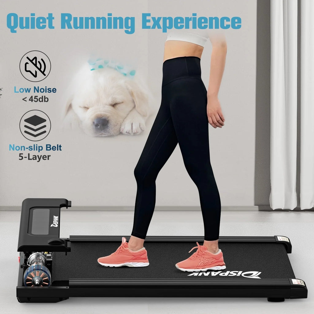 Relife Sports Tapis de course sous bureau 2 en 1 avec inclinaison Tapis de marche portable ,0,5-4mph, Noir