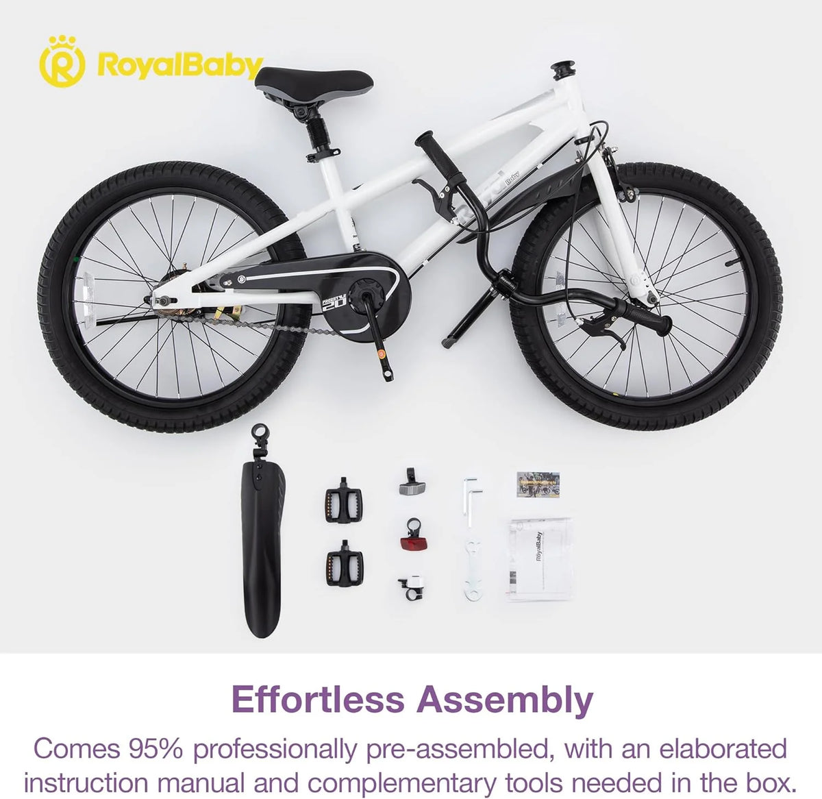 Vélo Royalbaby Freestyle 20 pour garçons et filles de 9 à 12 ans, Bleu