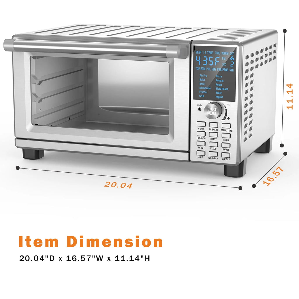 Four NuWave Bravo XL de 1800 watts en acier inoxydable, four à convection intelligent 12-en-1 avec grille de 12 pouces
