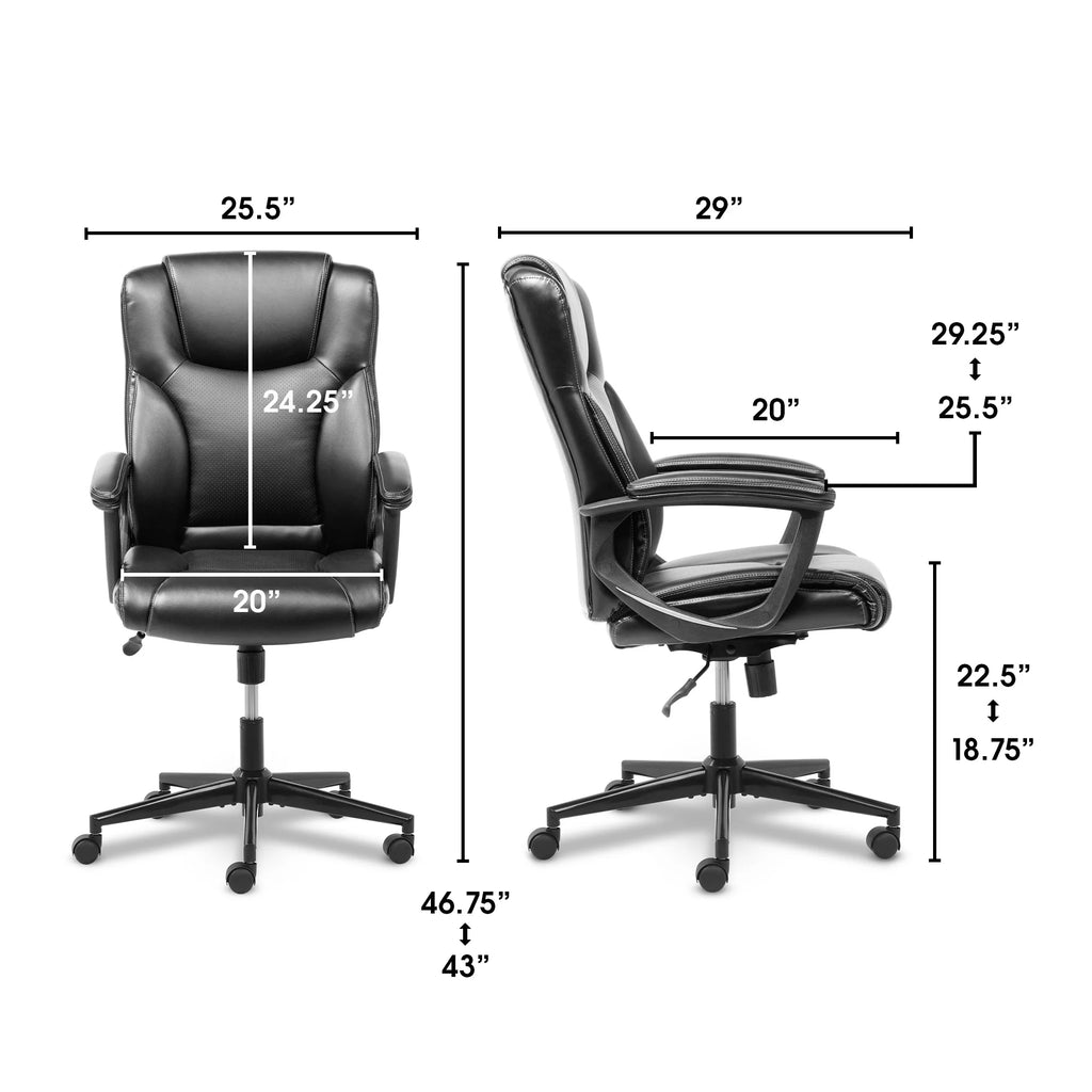Chaise de bureau Serta Connor en microfibre gris clair