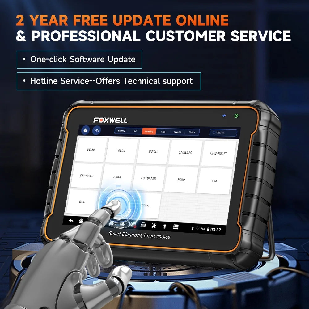Scanner OBD2 Bluetooth Foxwell GT60, outil de diagnostic automobile pour tous les systèmes, 24 fonctions d’entretien, lecteur de codes défauts et outil de purge ABS