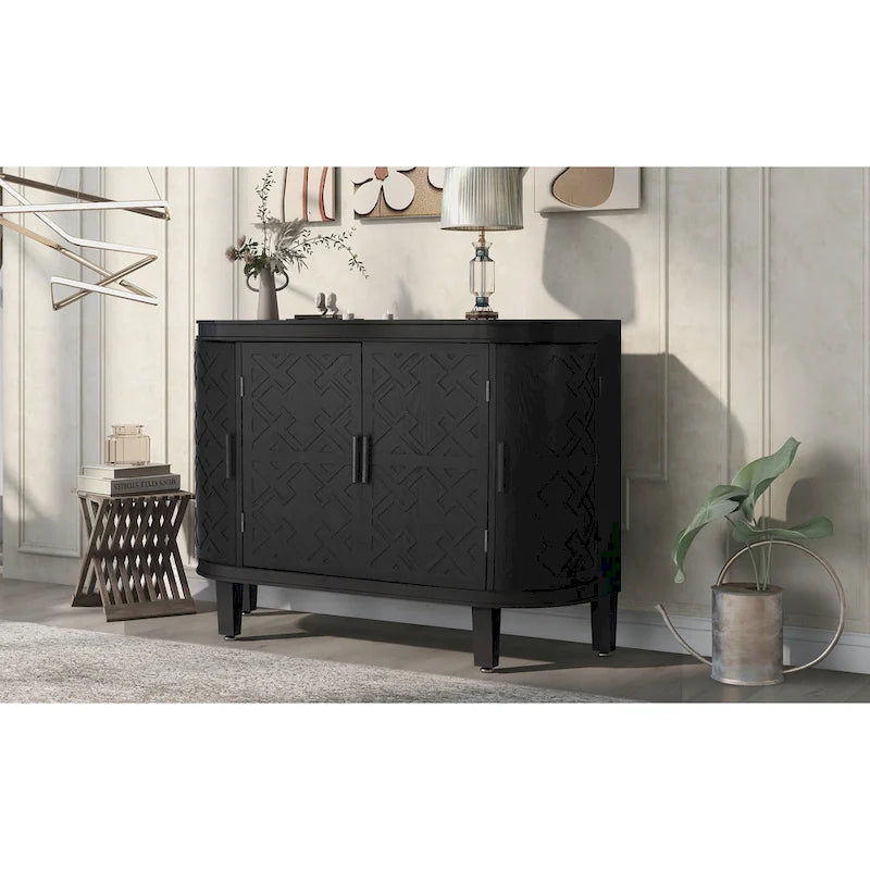 Buffet 4 portes avec motifs antiques - 15,20 x 47,20 x 33,50