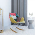 Fauteuil à bascule d'allaitement rembourré en polyester - Fauteuil d'appoint moderne pour salon, chambre à coucher, intérieur et extérieur