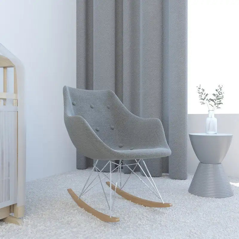 Fauteuil à bascule d'allaitement rembourré en polyester - Fauteuil d'appoint moderne pour salon, chambre à coucher, intérieur et extérieur