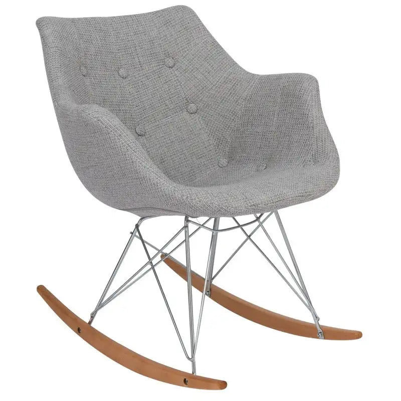 Fauteuil à bascule d'allaitement rembourré en polyester - Fauteuil d'appoint moderne pour salon, chambre à coucher, intérieur et extérieur