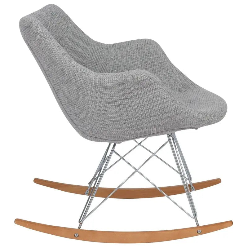Fauteuil à bascule d'allaitement rembourré en polyester - Fauteuil d'appoint moderne pour salon, chambre à coucher, intérieur et extérieur