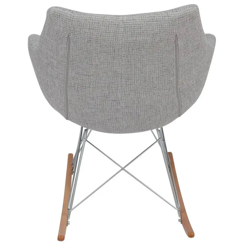 Fauteuil à bascule d'allaitement rembourré en polyester - Fauteuil d'appoint moderne pour salon, chambre à coucher, intérieur et extérieur