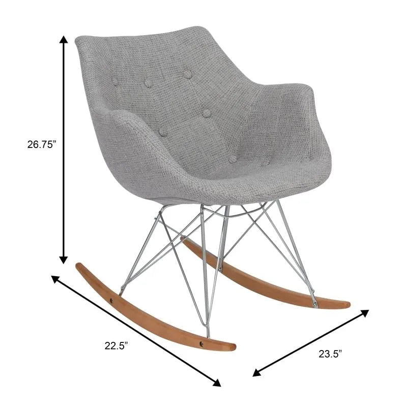 Fauteuil à bascule d'allaitement rembourré en polyester - Fauteuil d'appoint moderne pour salon, chambre à coucher, intérieur et extérieur