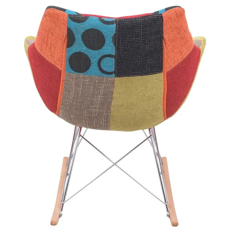 Fauteuil à bascule d'allaitement rembourré en polyester - Fauteuil d'appoint moderne pour salon, chambre à coucher, intérieur et extérieur