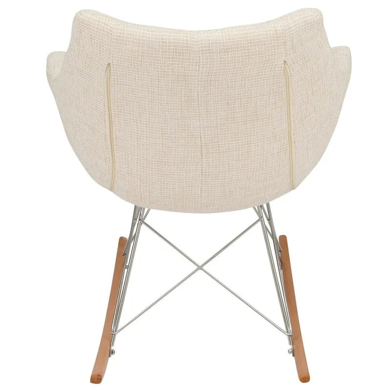 Fauteuil à bascule d'allaitement rembourré en polyester - Fauteuil d'appoint moderne pour salon, chambre à coucher, intérieur et extérieur