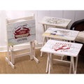 Lot de 4 plateaux-repas en bois avec support