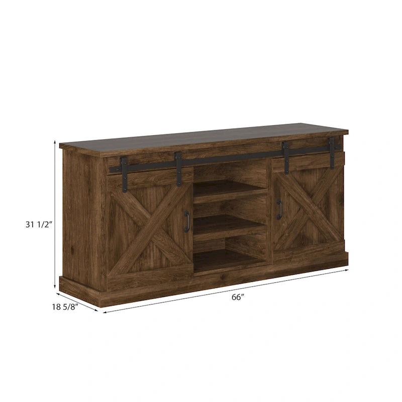 Meuble TV en bois « Farmhouse » de 66 po The Gray Barn Sycamore Rise