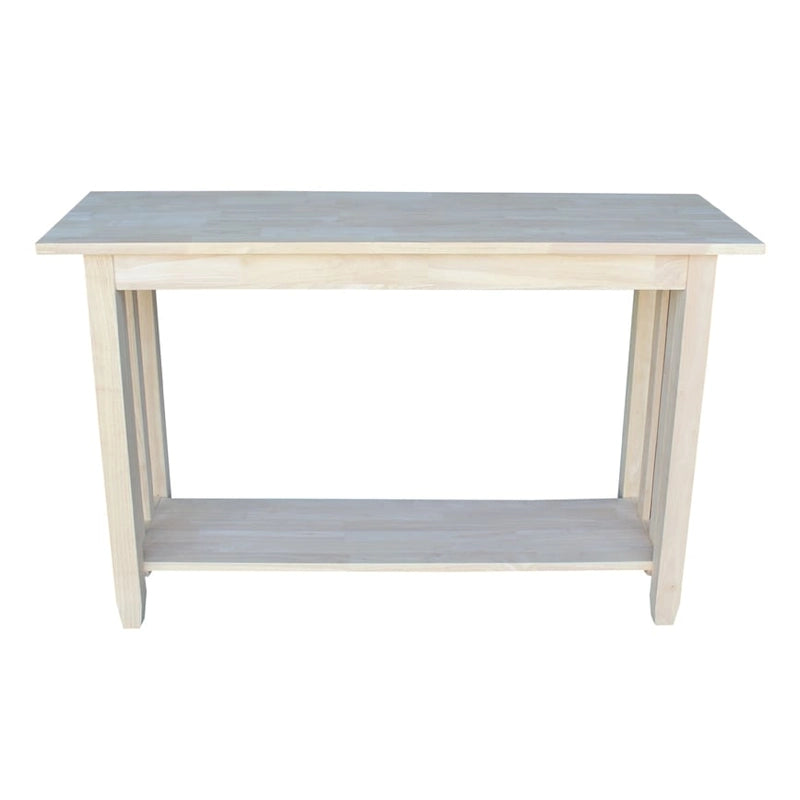Table console The Gray Barn Moonshine in bois inachevé de style mission