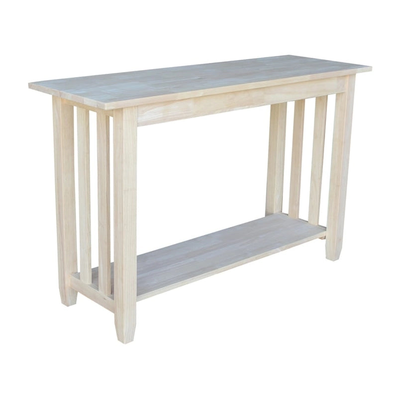 Table console The Gray Barn Moonshine in bois inachevé de style mission