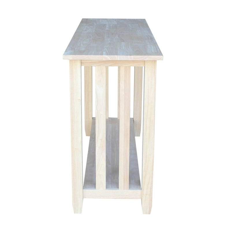 Table console The Gray Barn Moonshine in bois inachevé de style mission