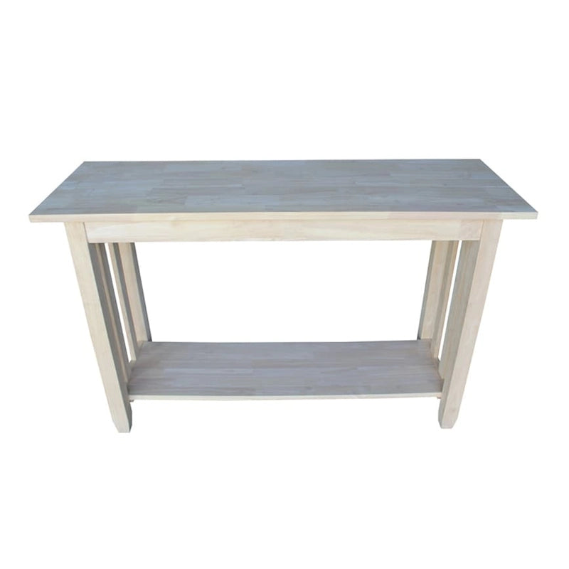 Table console The Gray Barn Moonshine in bois inachevé de style mission