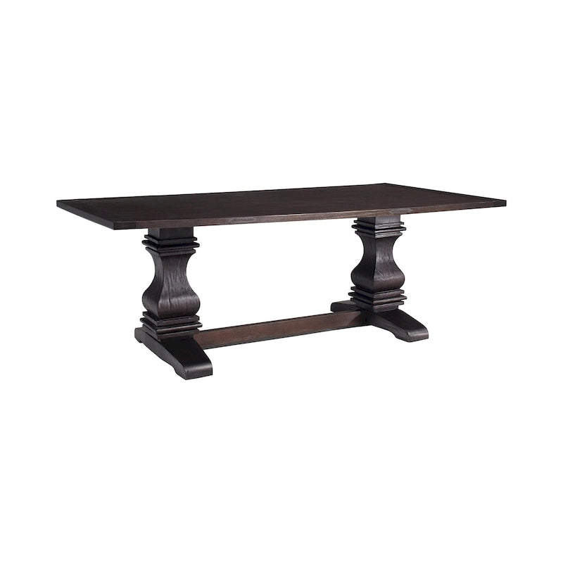 Table à manger rectangulaire en bois, coloris expresso rustique