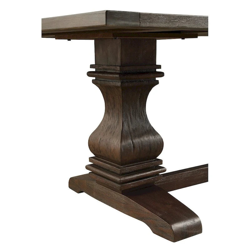 Table à manger rectangulaire en bois, coloris expresso rustique