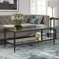 Table basse rectangulaire de 45 de large avec étagère miroir