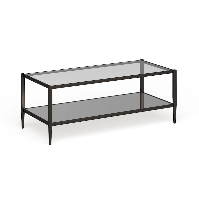 Table basse rectangulaire de 45 de large avec étagère miroir