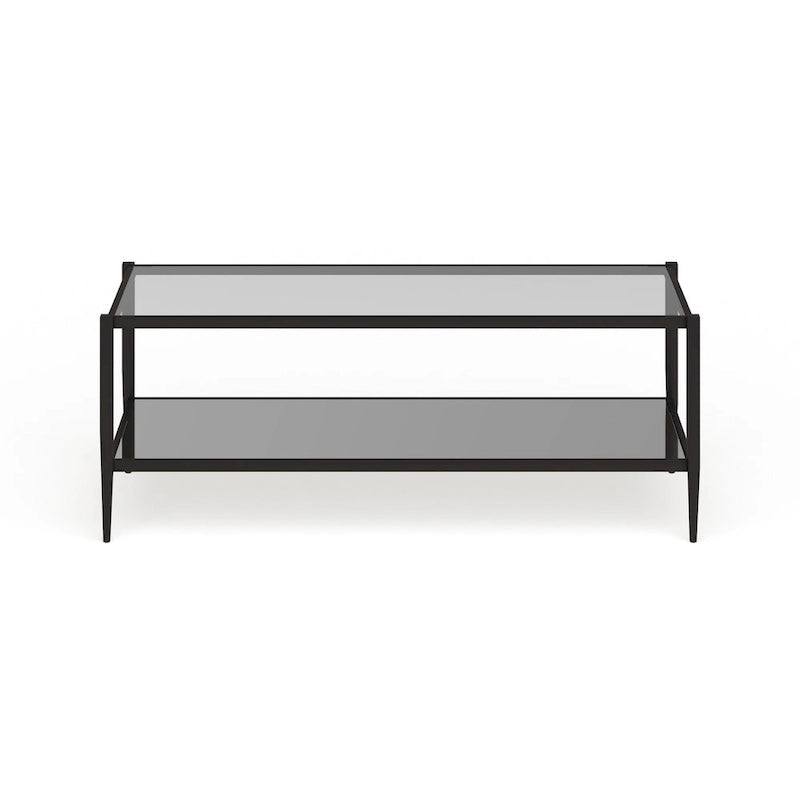 Table basse rectangulaire de 45 de large avec étagère miroir