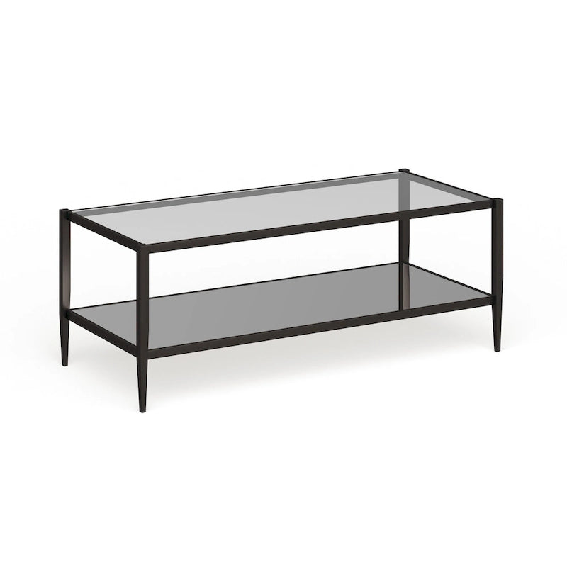 Table basse rectangulaire de 45 de large avec étagère miroir