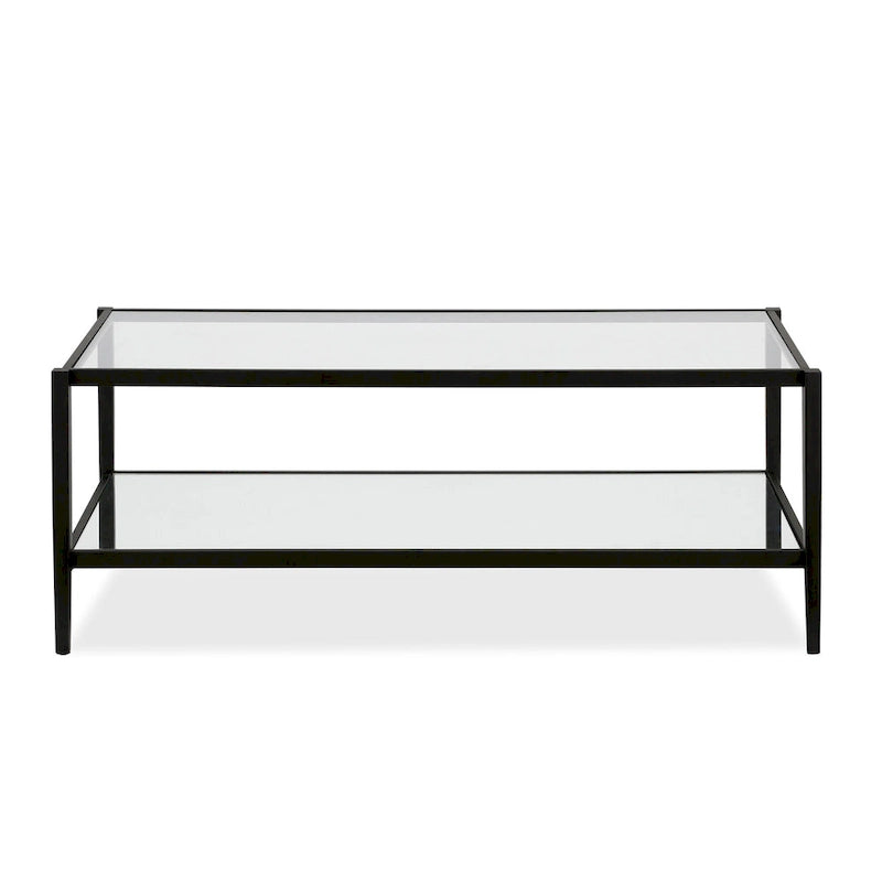 Table basse rectangulaire de 45 de large avec étagère miroir