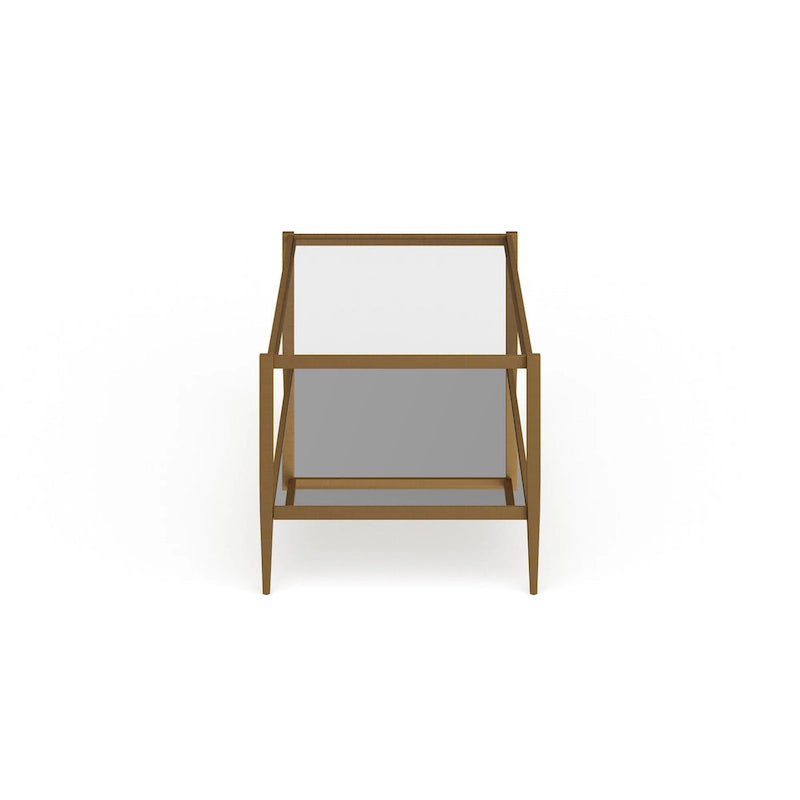 Table basse rectangulaire de 45 de large avec étagère miroir