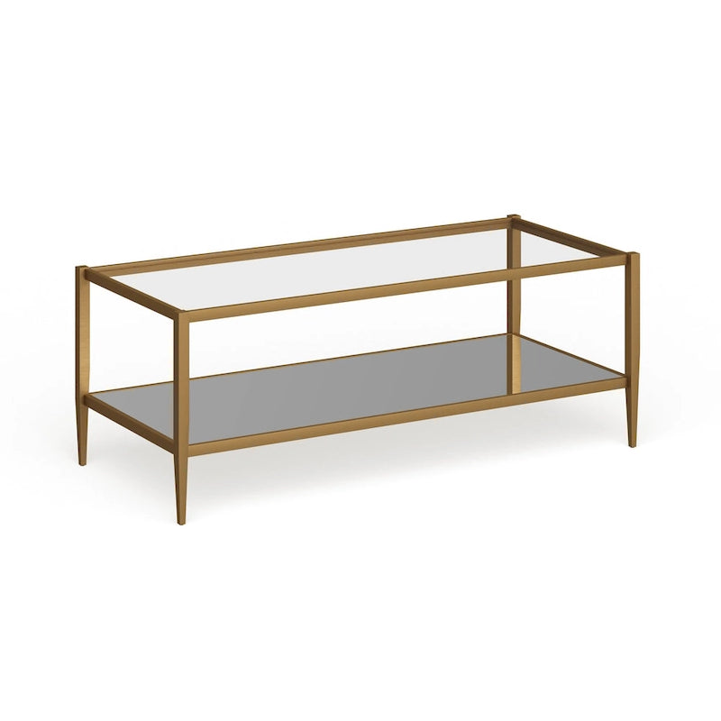 Table basse rectangulaire de 45 de large avec étagère miroir