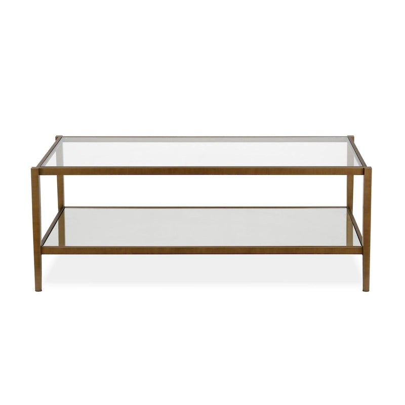 Table basse rectangulaire de 45 de large avec étagère miroir