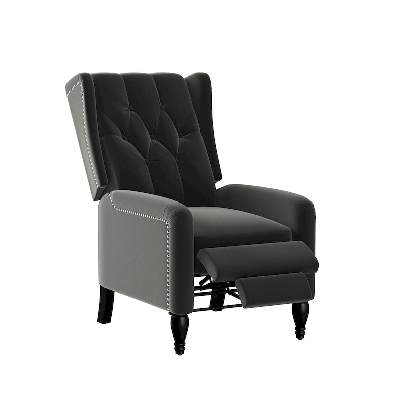 Fauteuil inclinable à dossier haut en velours à pousser