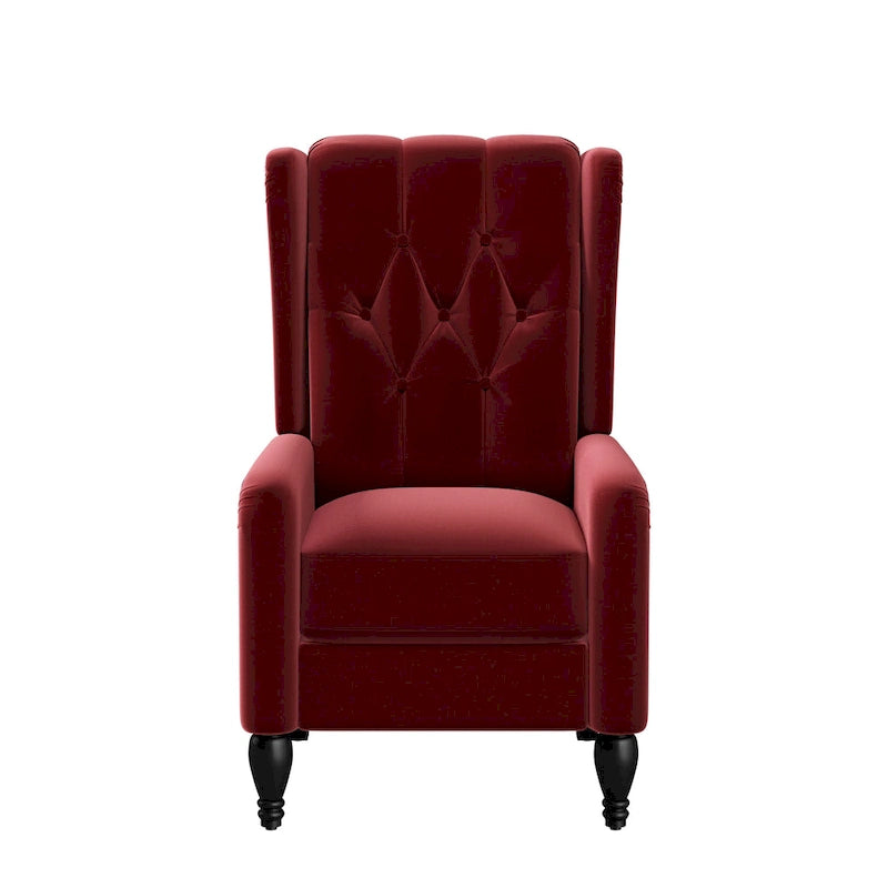 Fauteuil inclinable à dossier haut en velours à pousser