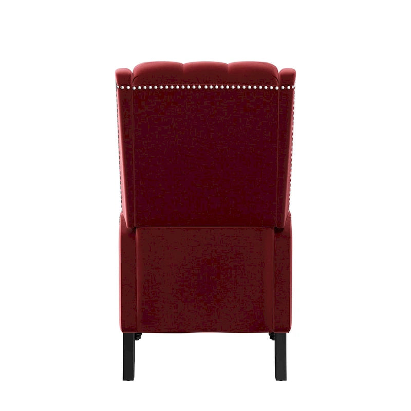 Fauteuil inclinable à dossier haut en velours à pousser