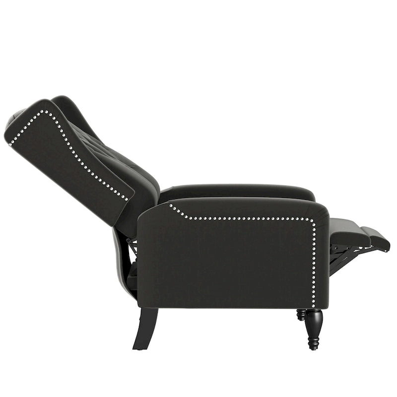 Fauteuil inclinable à dossier haut en velours à pousser