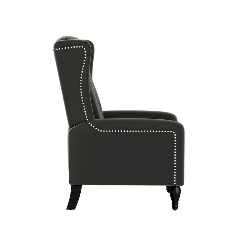 Fauteuil inclinable à dossier haut en velours à pousser