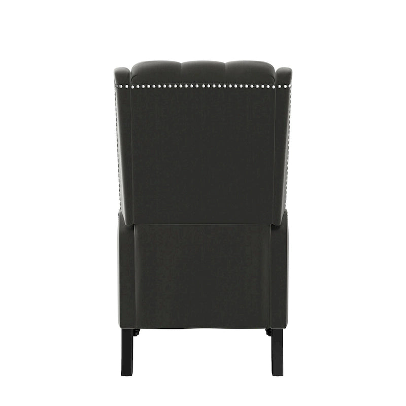 Fauteuil inclinable à dossier haut en velours à pousser