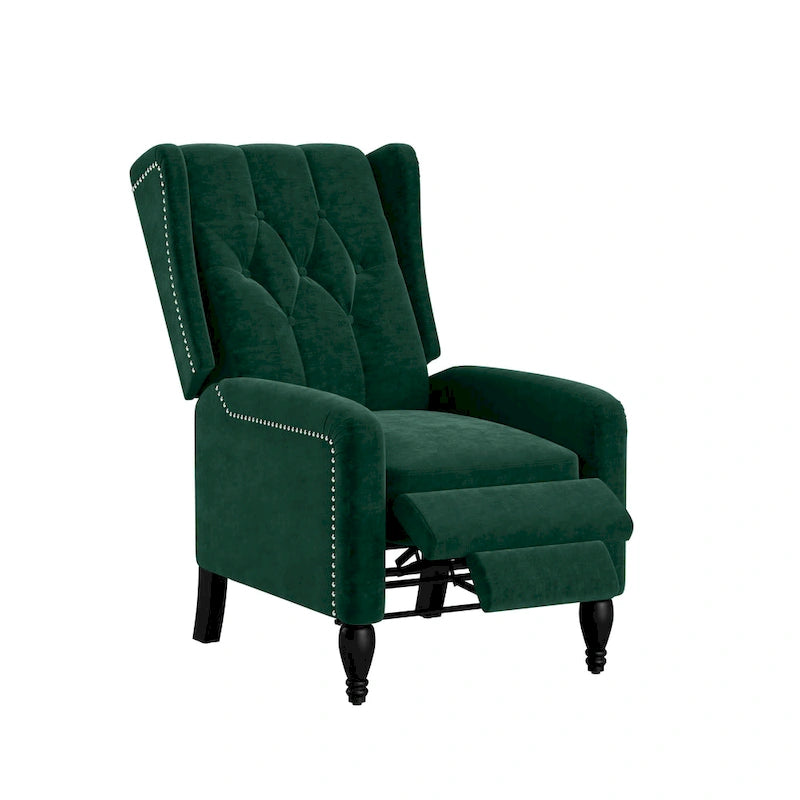 Fauteuil inclinable à dossier haut en velours à pousser