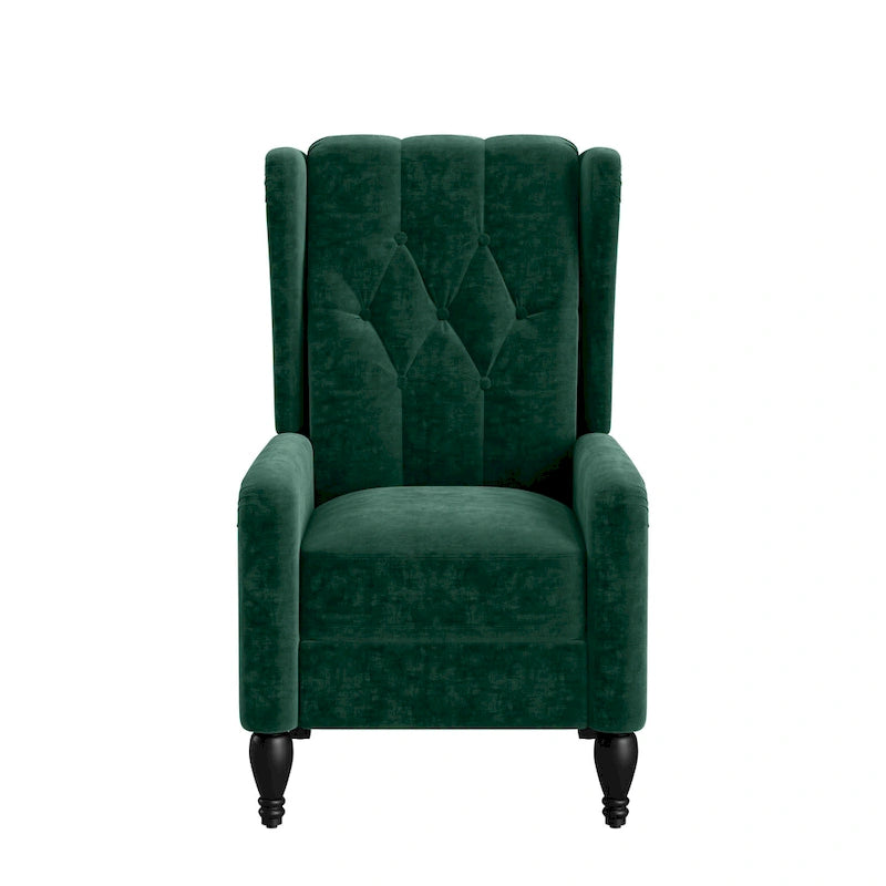 Fauteuil inclinable à dossier haut en velours à pousser