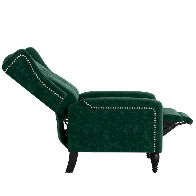 Fauteuil inclinable à dossier haut en velours à pousser