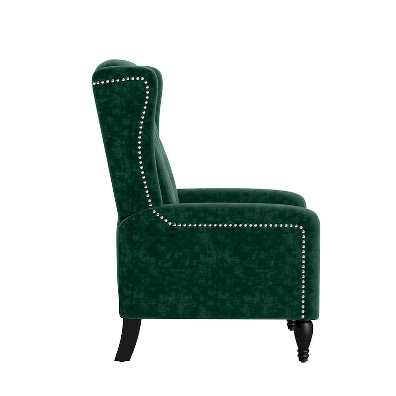 Fauteuil inclinable à dossier haut en velours à pousser