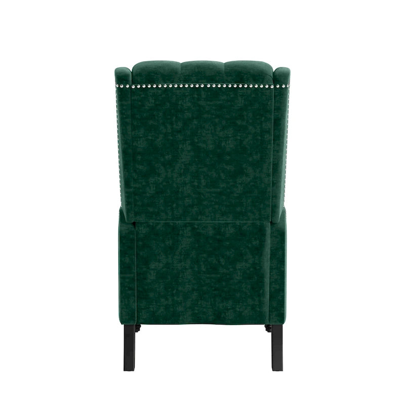Fauteuil inclinable à dossier haut en velours à pousser