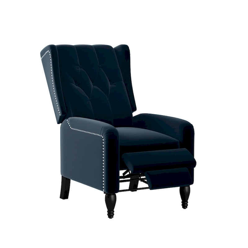 Fauteuil inclinable à dossier haut en velours à pousser