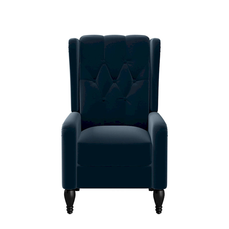 Fauteuil inclinable à dossier haut en velours à pousser