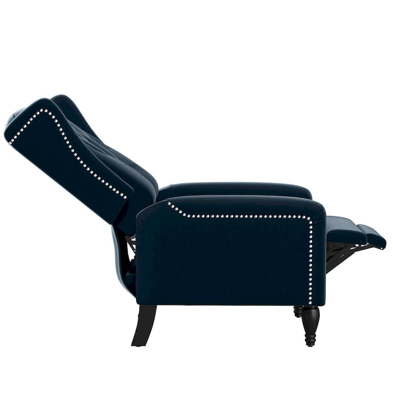 Fauteuil inclinable à dossier haut en velours à pousser
