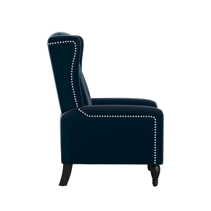 Fauteuil inclinable à dossier haut en velours à pousser