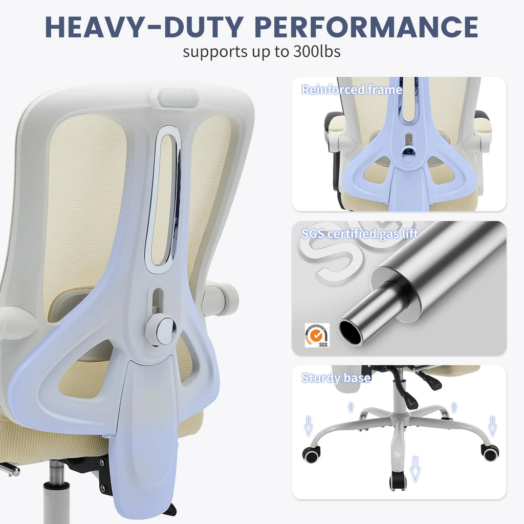 Chaise de bureau ergonomique, chaise de travail pivotante avec soutien lombaire réglable, chaise de bureau pour la maison avec repose-pieds, chaise gaming à dossier haut en maille