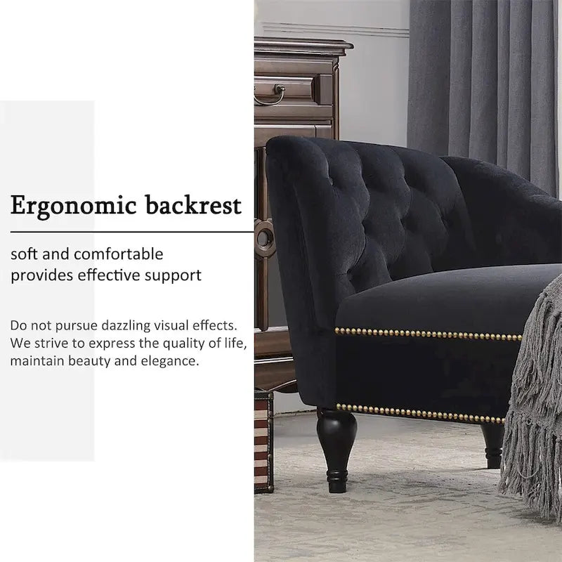 58 méridiennes en velours capitonnées, accoudoir à droite