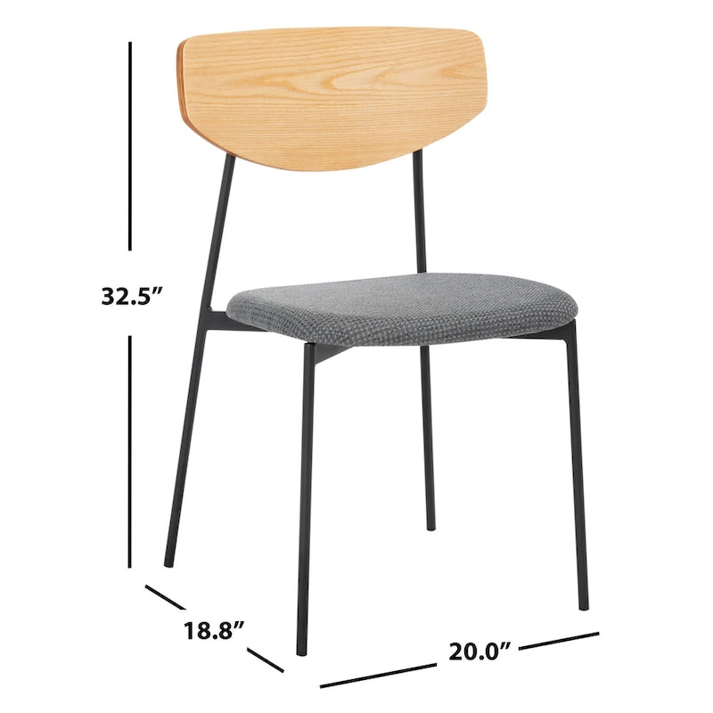 Chaise de salle à manger Noemie Mid-Century (Lot de 2) - 20 L x 18,8 P x 32,5 H - 20Lx19Px33H