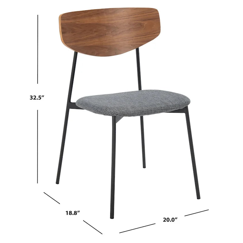 Chaise de salle à manger Noemie Mid-Century (Lot de 2) - 20 L x 18,8 P x 32,5 H - 20Lx19Px33H