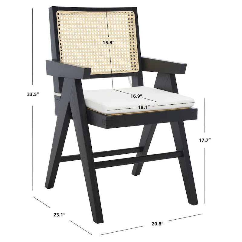 Fauteuil en rotin Couture Maiju - 53 cm L x 58 cm P x 86 cm H - 53Lx58Px86H